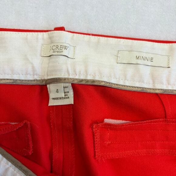 J. Crew Minnie Stretch Ankle Trouser Mid Rise Dress Pants Red Women’s Size 4 - Picture 6 of 12